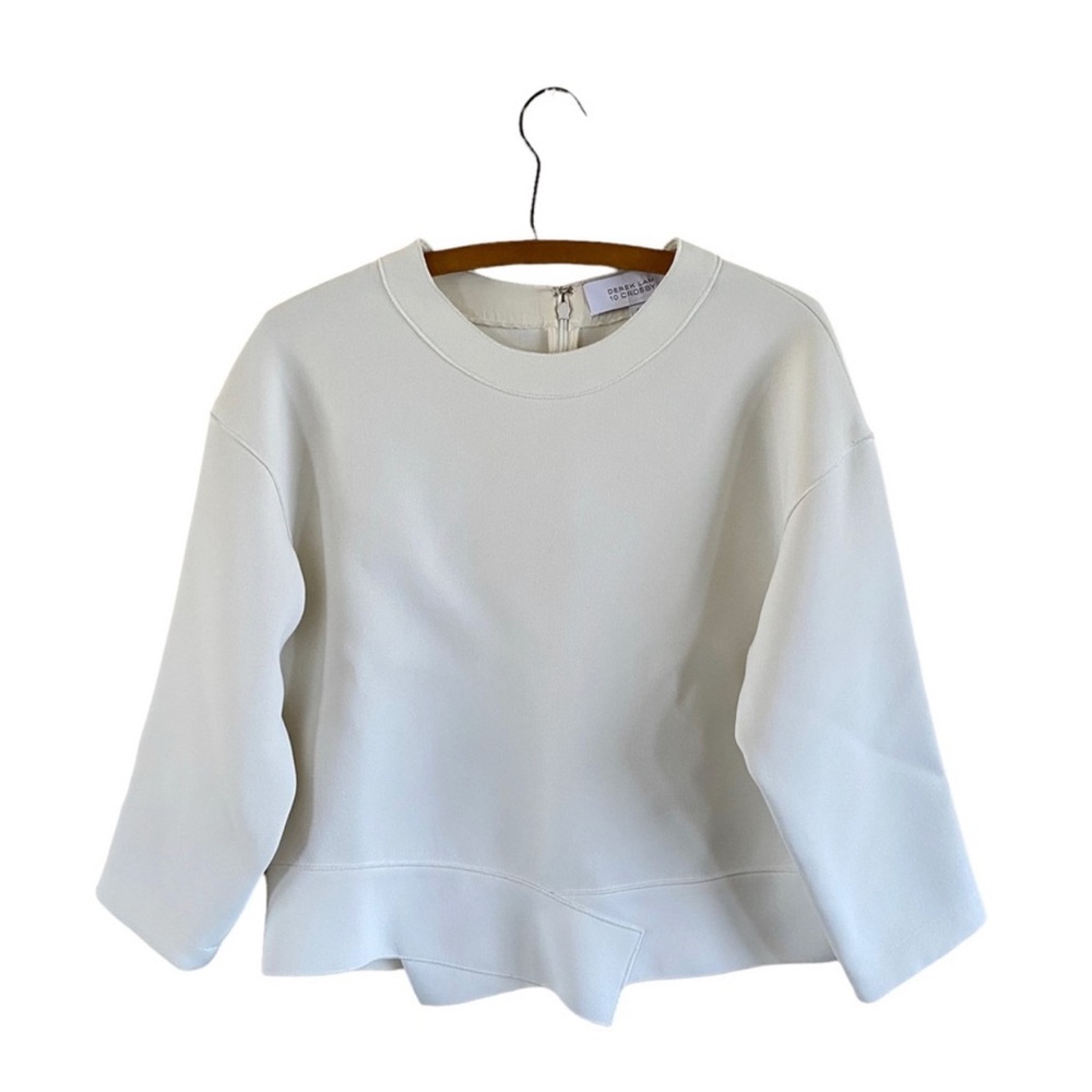 DEREK LAM 10 CROSBY // SZ 8 // structured crepe top, ivory // EUC // retail $295